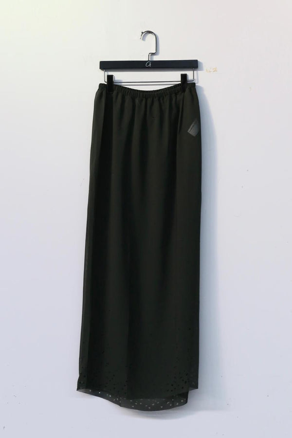 Samuel GUI yang double-layer folding half skirt AW22SK03-2 Ink green